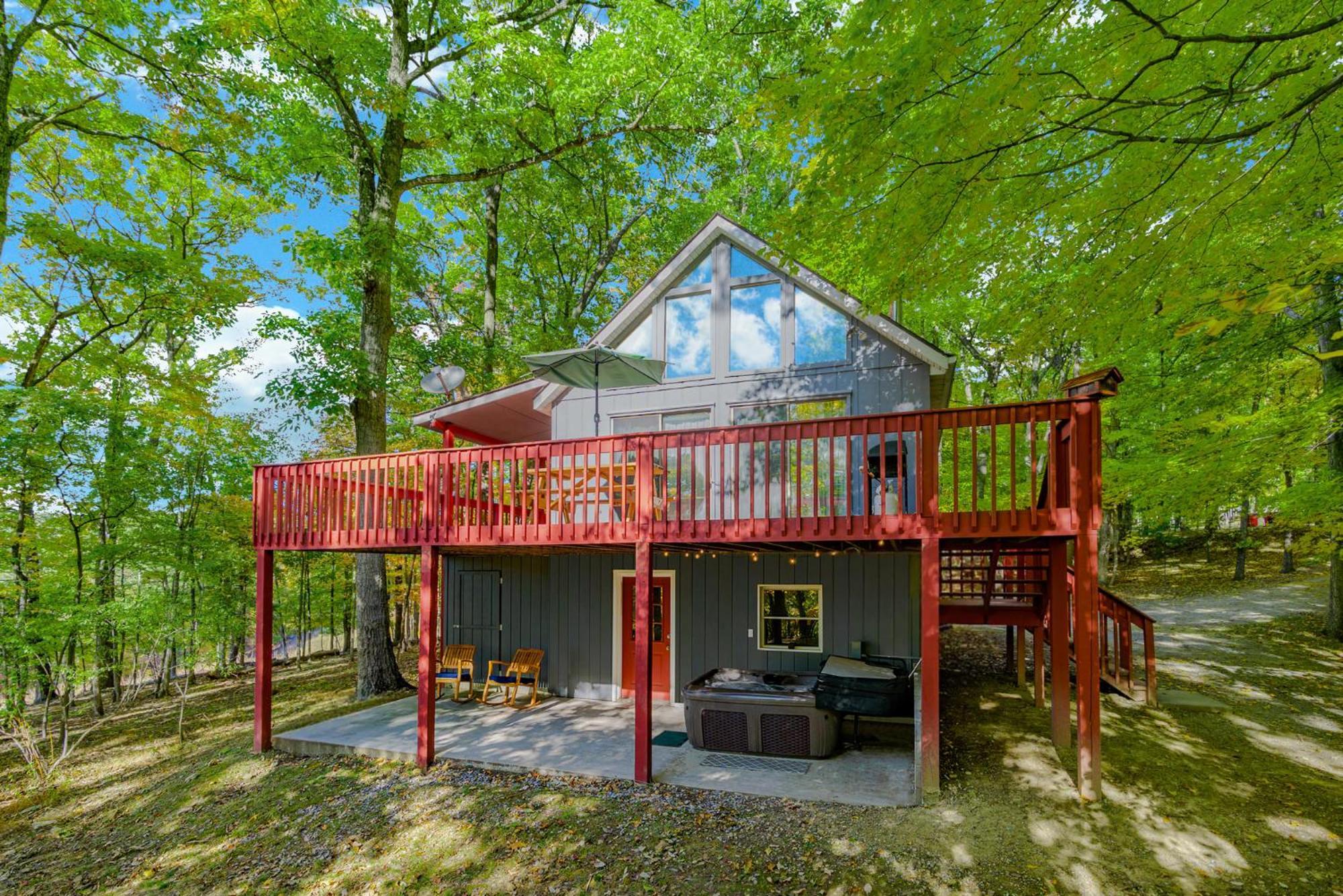 Hot Tub, Large Deck, Wifi, Fire Pit At Chalet Cabin Morton Grove Eksteriør bilde